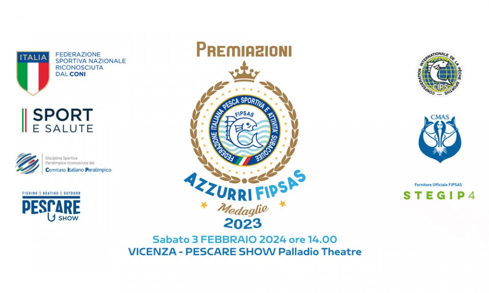 A VICENZA SABATO 3 FEBBRAIO 2024 LE PREMIAZIONI AZZURRI FIPSAS – MEDAGLIE 2023