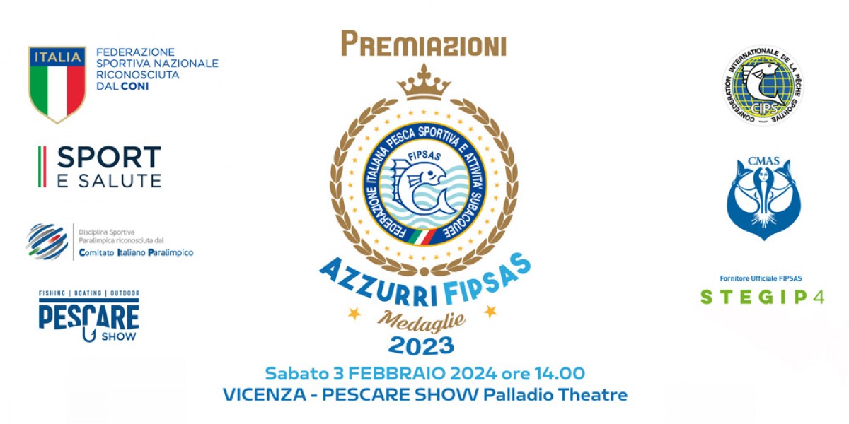 A VICENZA SABATO 3 FEBBRAIO 2024 LE PREMIAZIONI AZZURRI FIPSAS – MEDAGLIE 2023