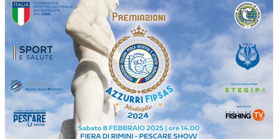 A RIMINI, SABATO 8 FEBBRAIO 2025 LE PREMIAZIONI AZZURRI FIPSAS - MEDAGLIE 2024